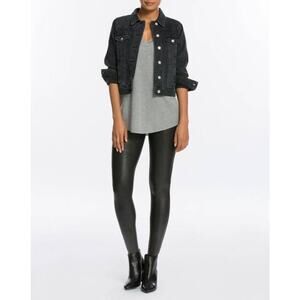 Spanx Faux Leather Leggings Black L NWT #2437  Minimalist Mobwife